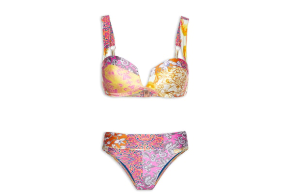 Biquíni Hotpants Estampado - Amarelo