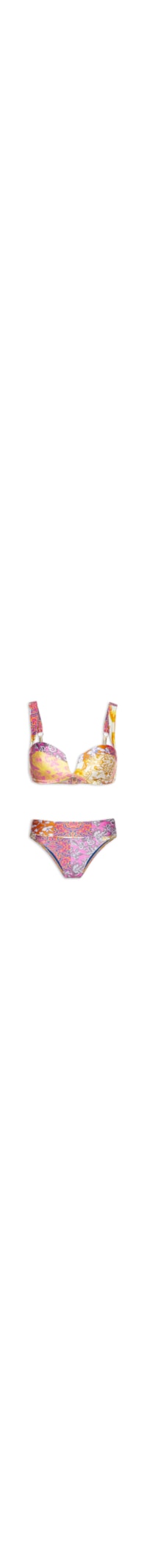 Biquíni Hotpants Estampado - Amarelo