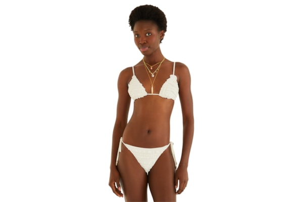 Biquíni Lacinho Babados Textura - Branco