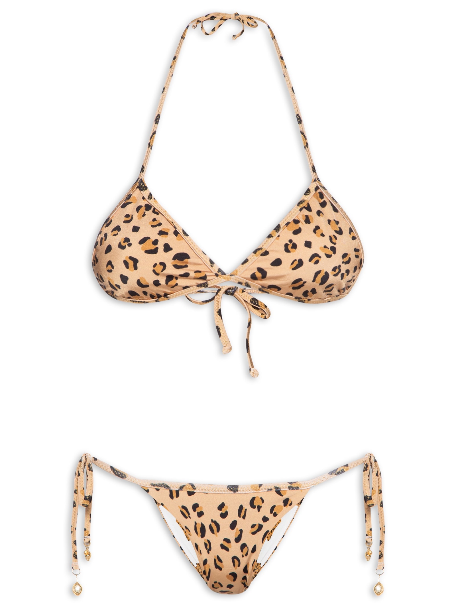 Biquíni Lacinho Double Concha Pintada Animal Print Farm Praia