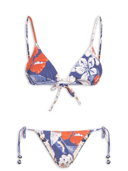 Biquíni Lacinho Double Floral Vera - Azul