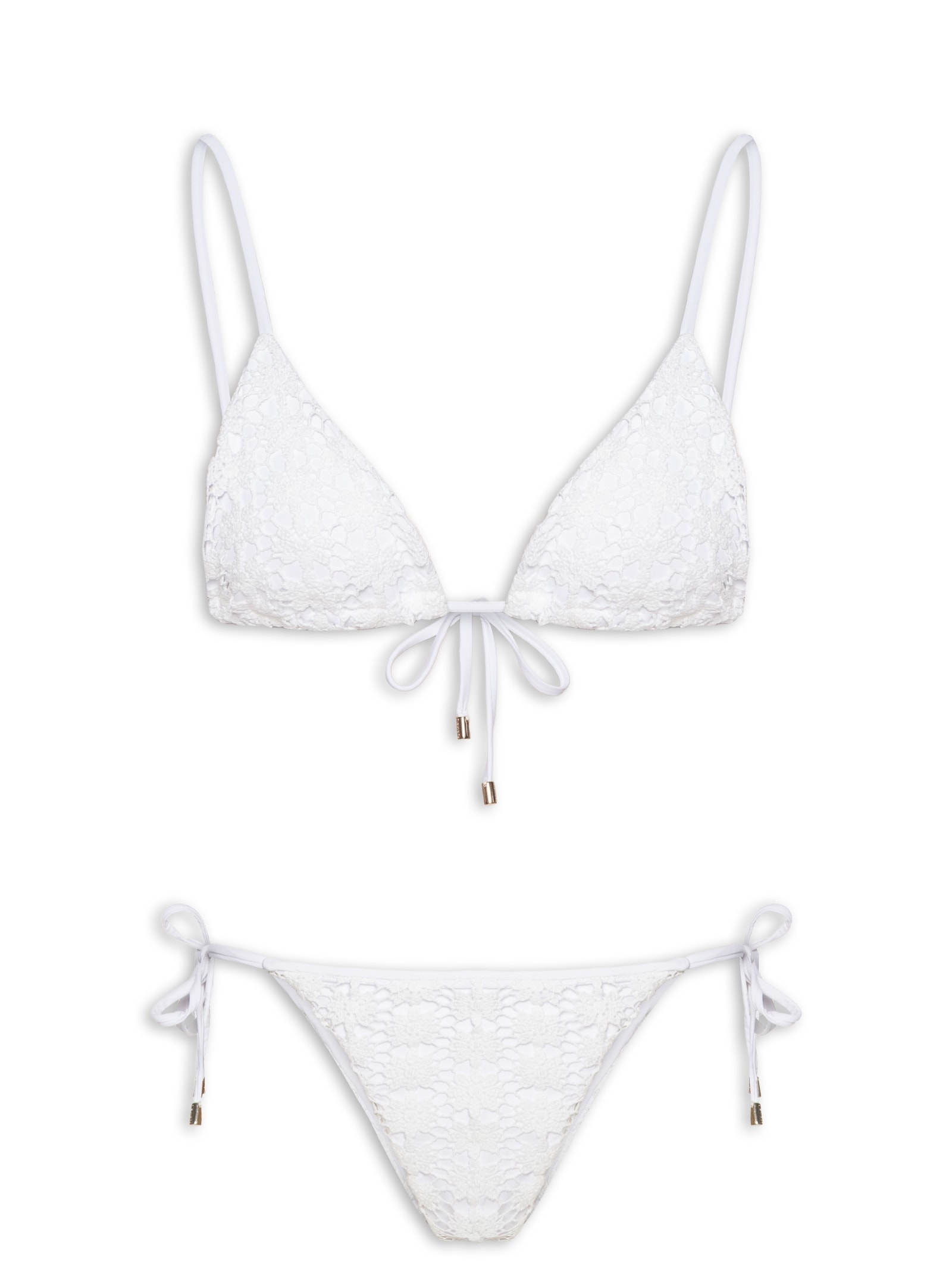 Biquíni Lacinho Guipir Branco Farm Praia