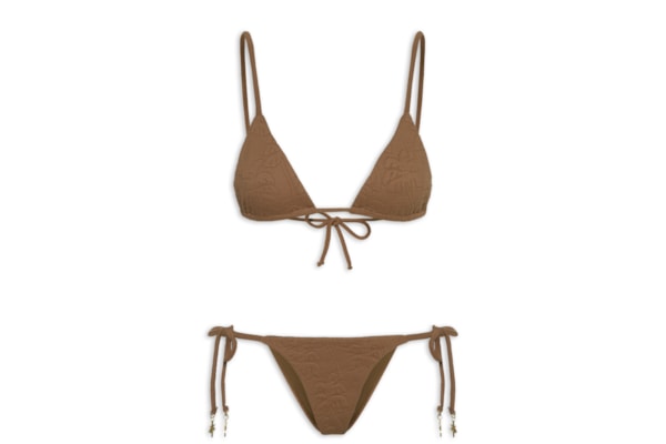 Biquíni Lacinho Textura Coqueiro - Marrom