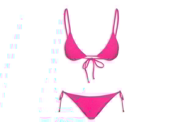 ?Biquíni Lacinho Textura Flor - Rosa