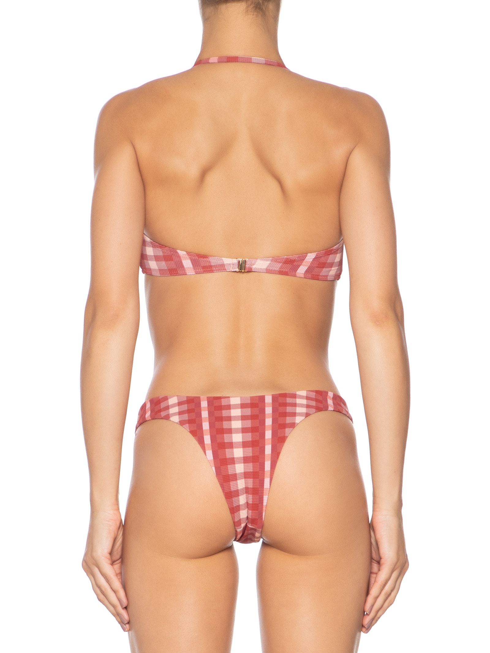 Biquíni Laço Xadrez Trancoso Vermelho Farm Praia