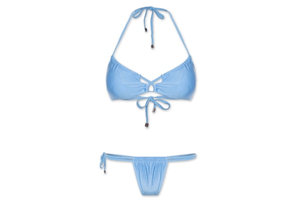 Biquíni Liso Com Frente Cruzada - Azul