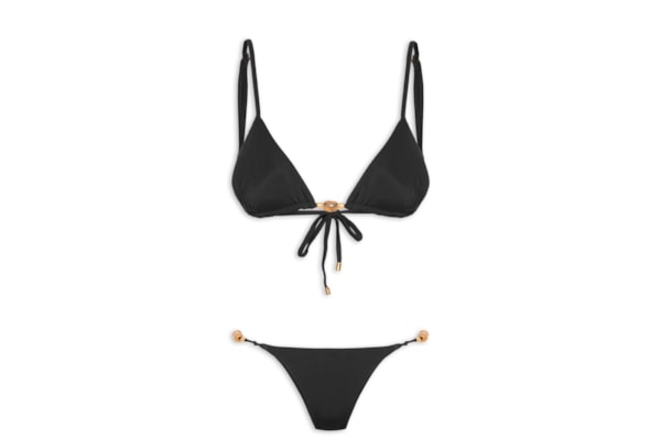 Biquini Liso Com Pedras - Preto