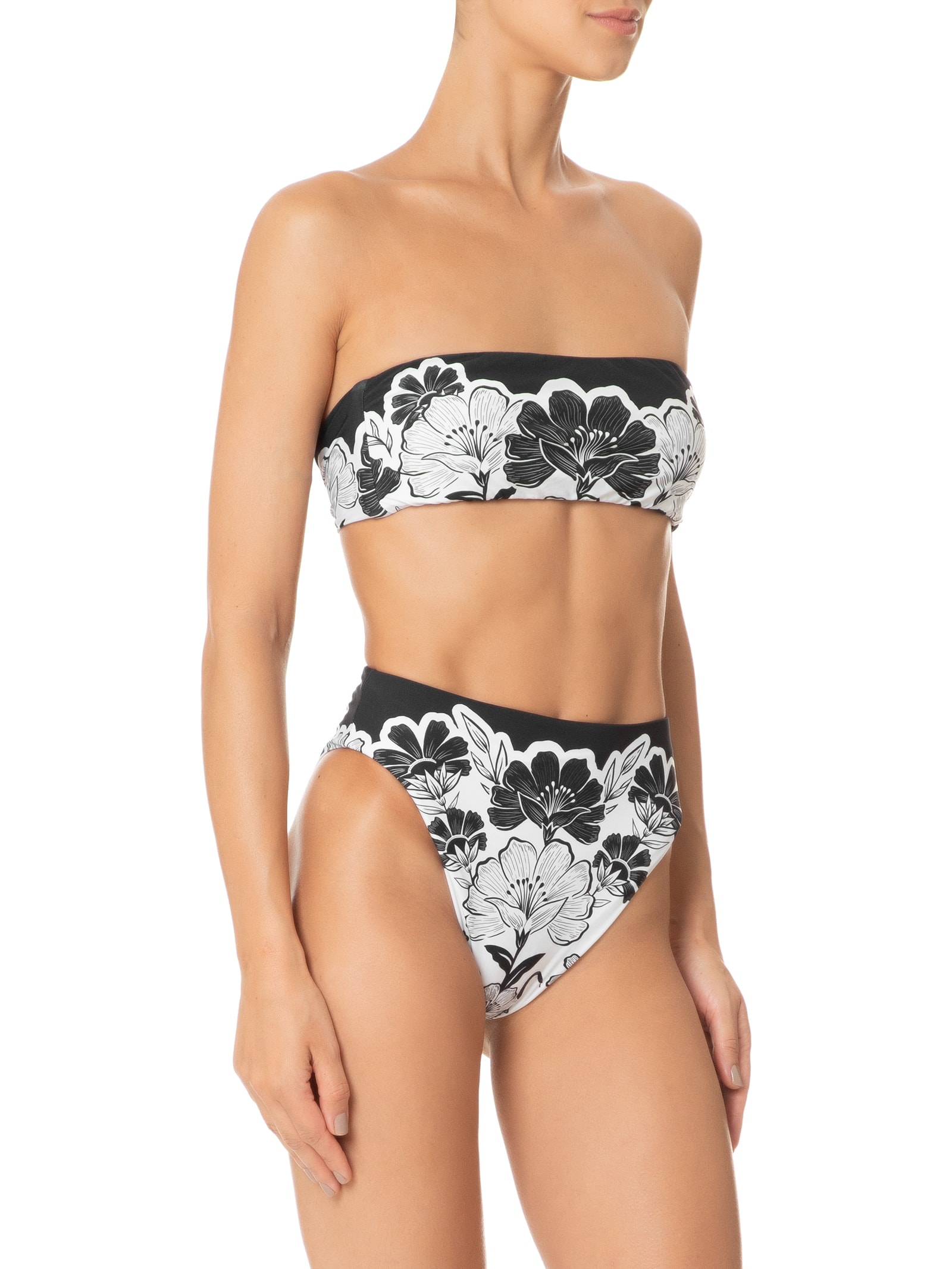 Biquíni Localizado Hot Pants Selvática Preto Farm Praia