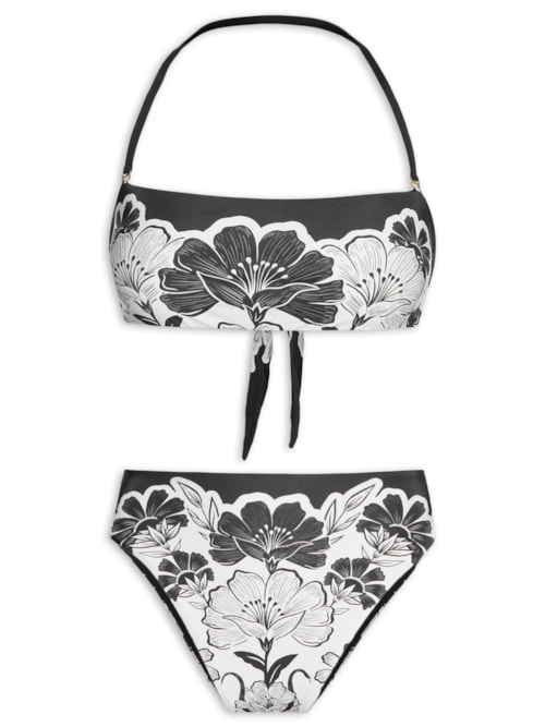 Biquíni Localizado Hot Pants Selvática – Preto