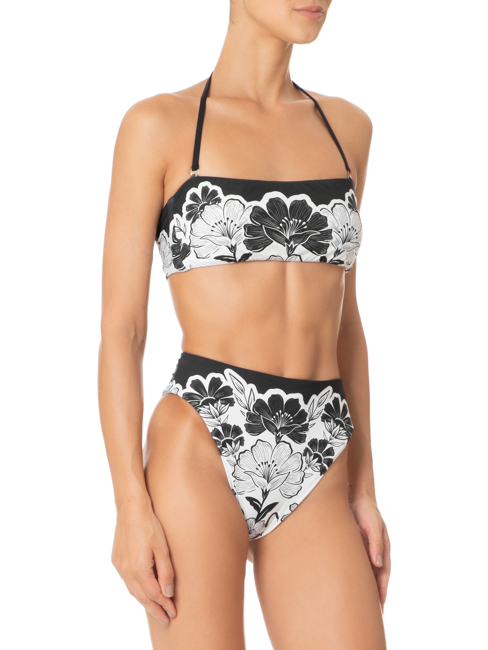 Biquíni Localizado Hot Pants Selvática Preto Farm Praia