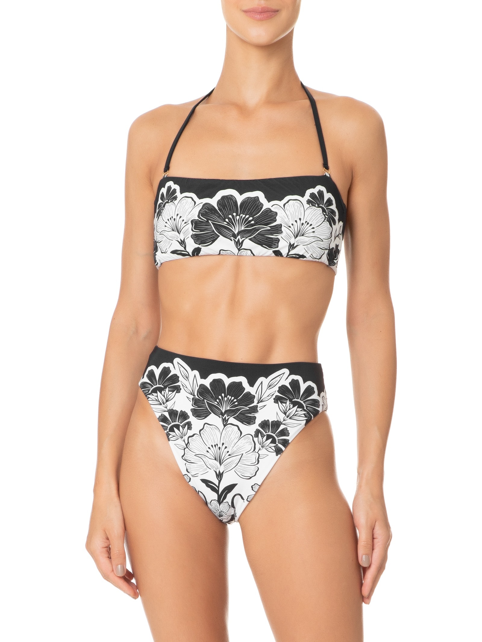 Biquíni Localizado Hot Pants Selvática Preto Farm Praia