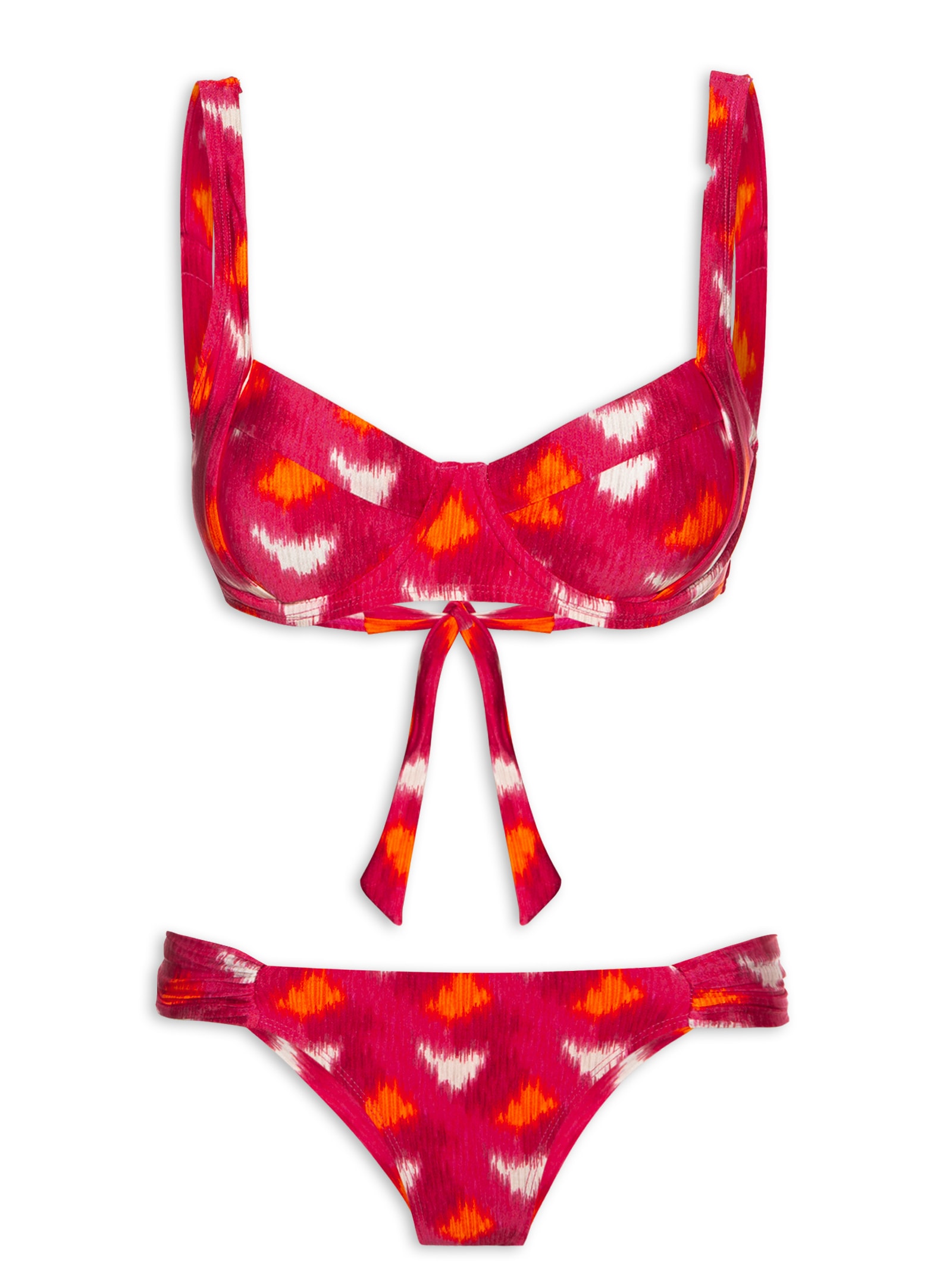 Biquíni Meia Taça Colorido Rosa Mktbeach