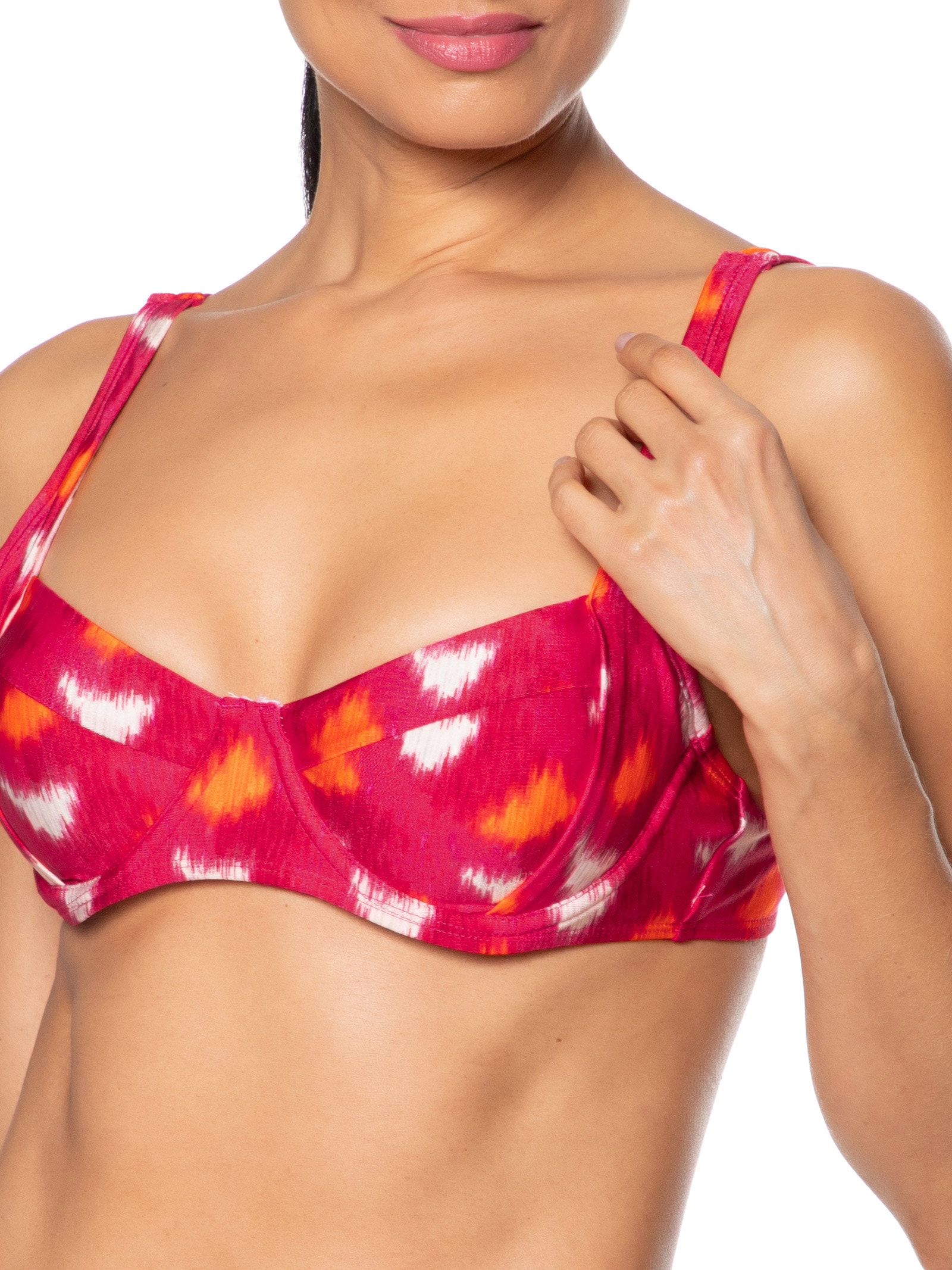 Biquíni Meia Taça Colorido Rosa Mktbeach