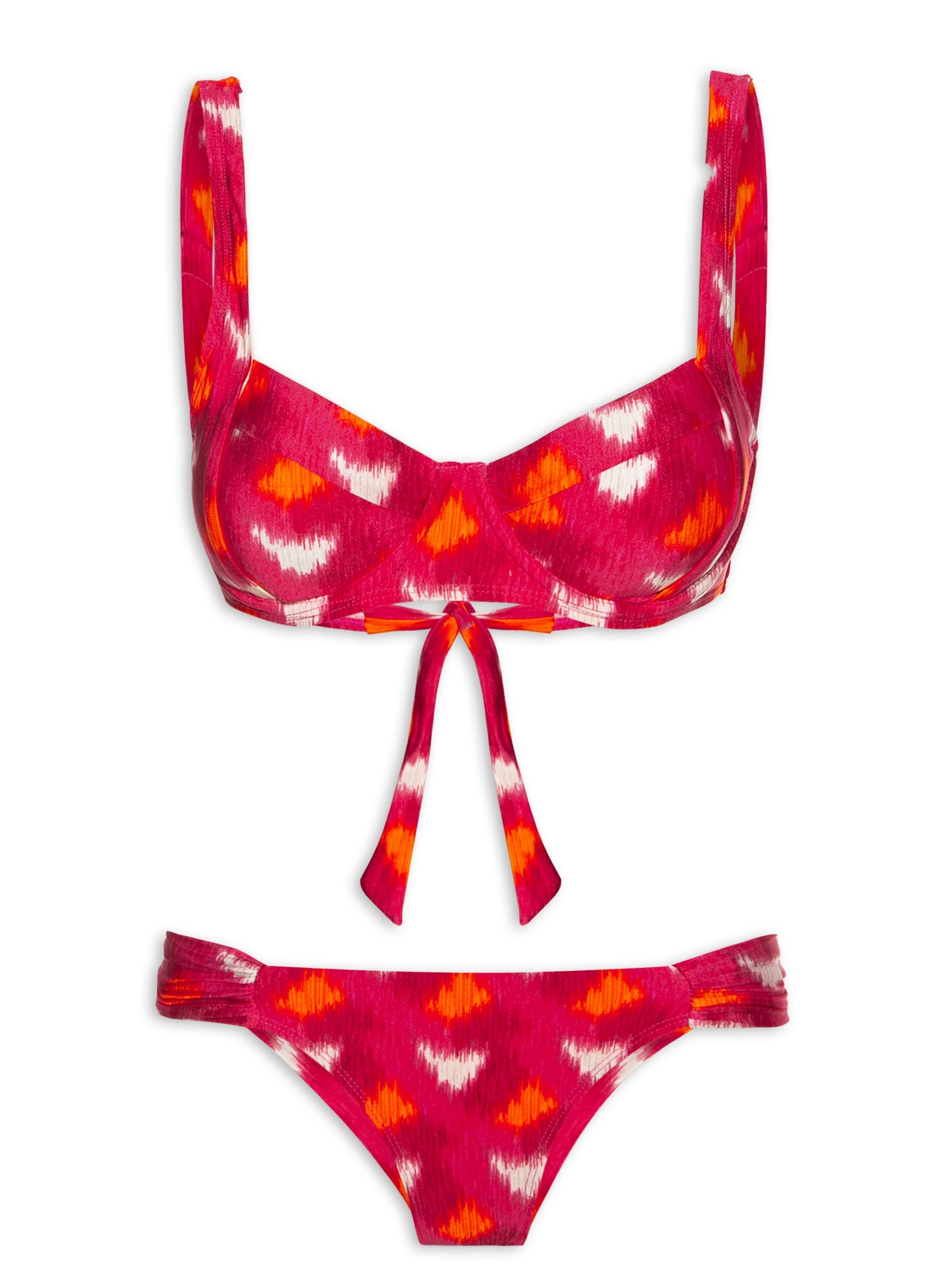 Biquíni Meia Taça Colorido Rosa Mktbeach