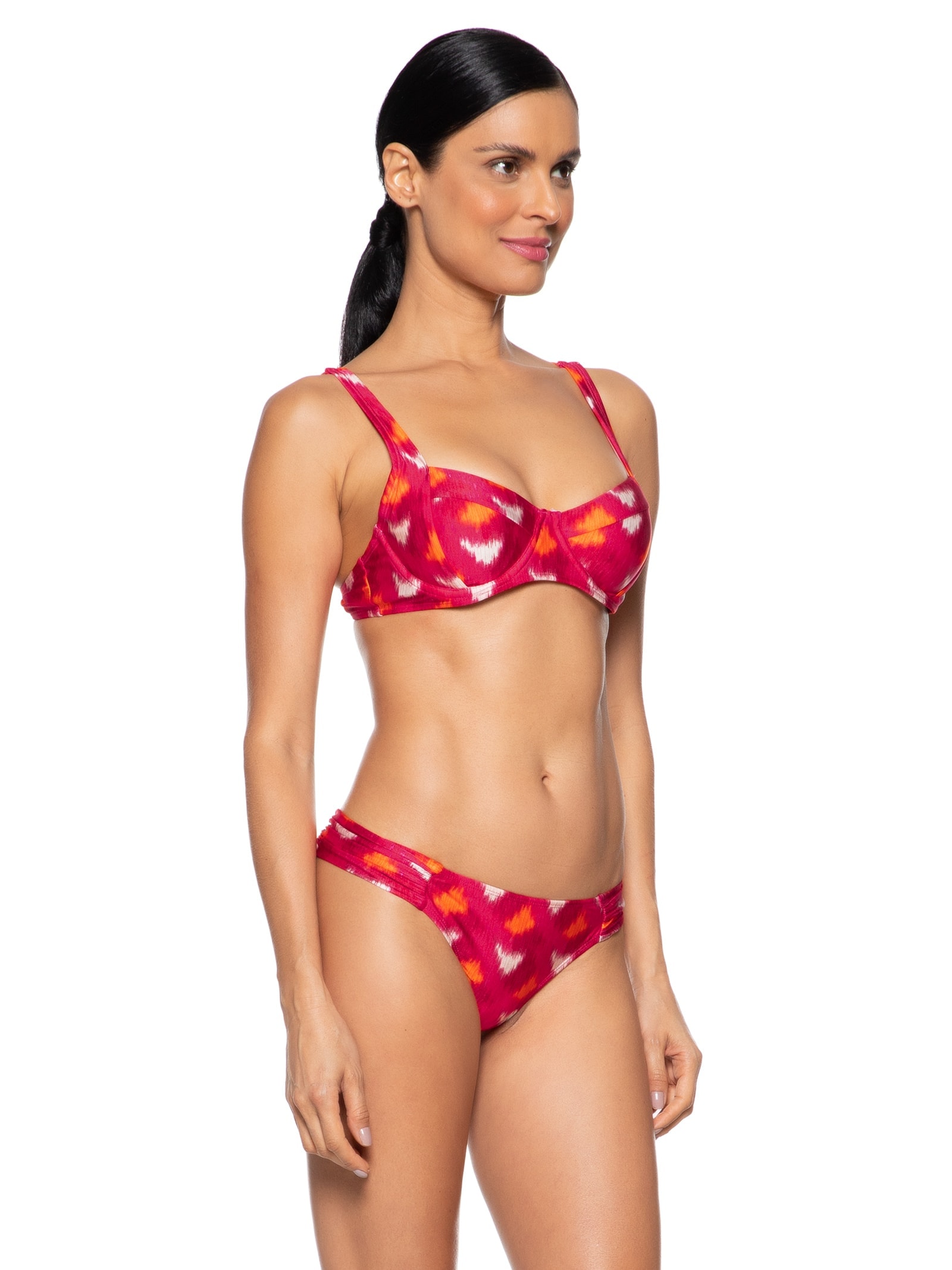 Biquíni Meia Taça Colorido Rosa Mktbeach