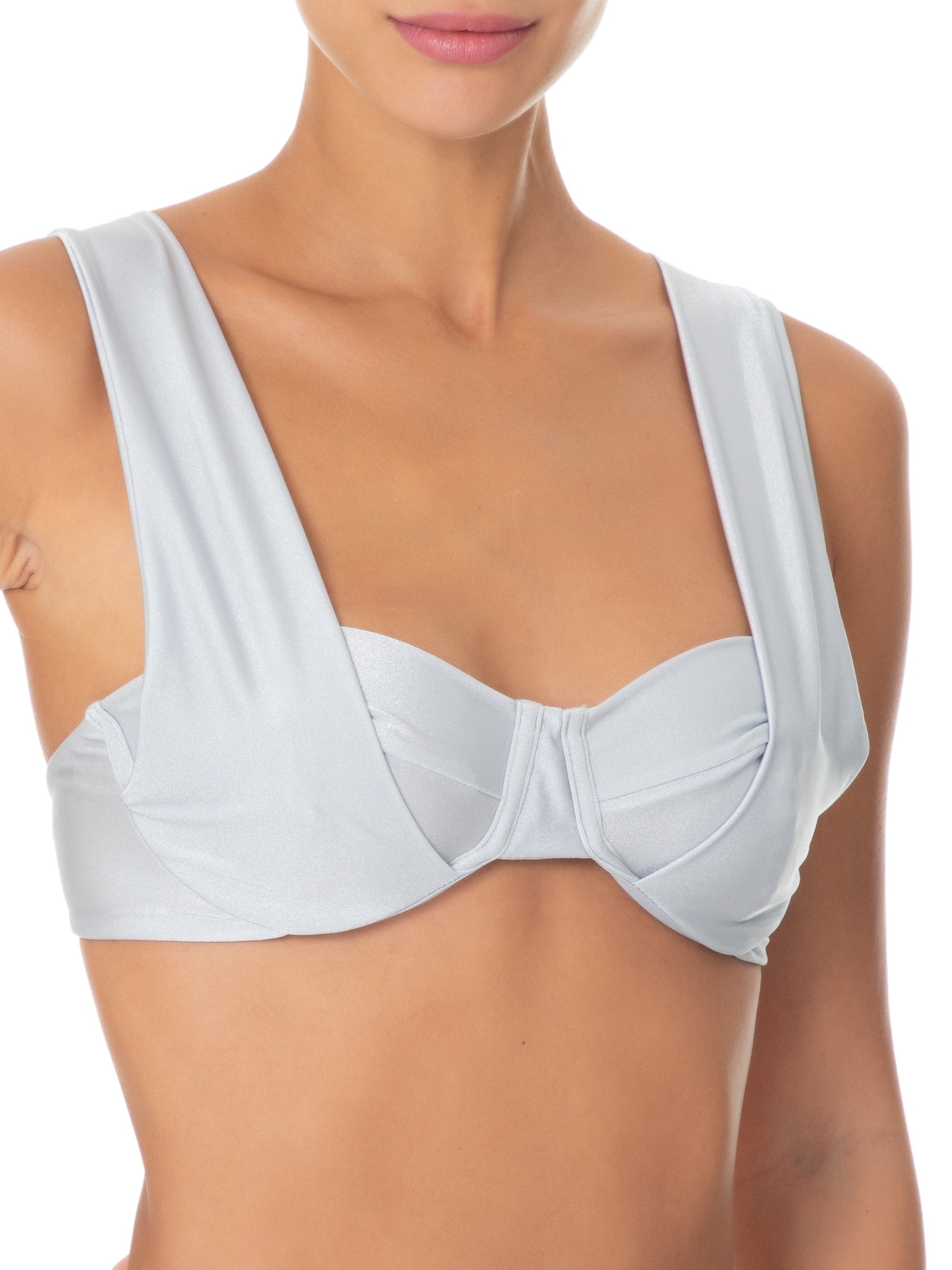 Biquíni Meia Taça E Calcinha Franzida Prata '2Essential