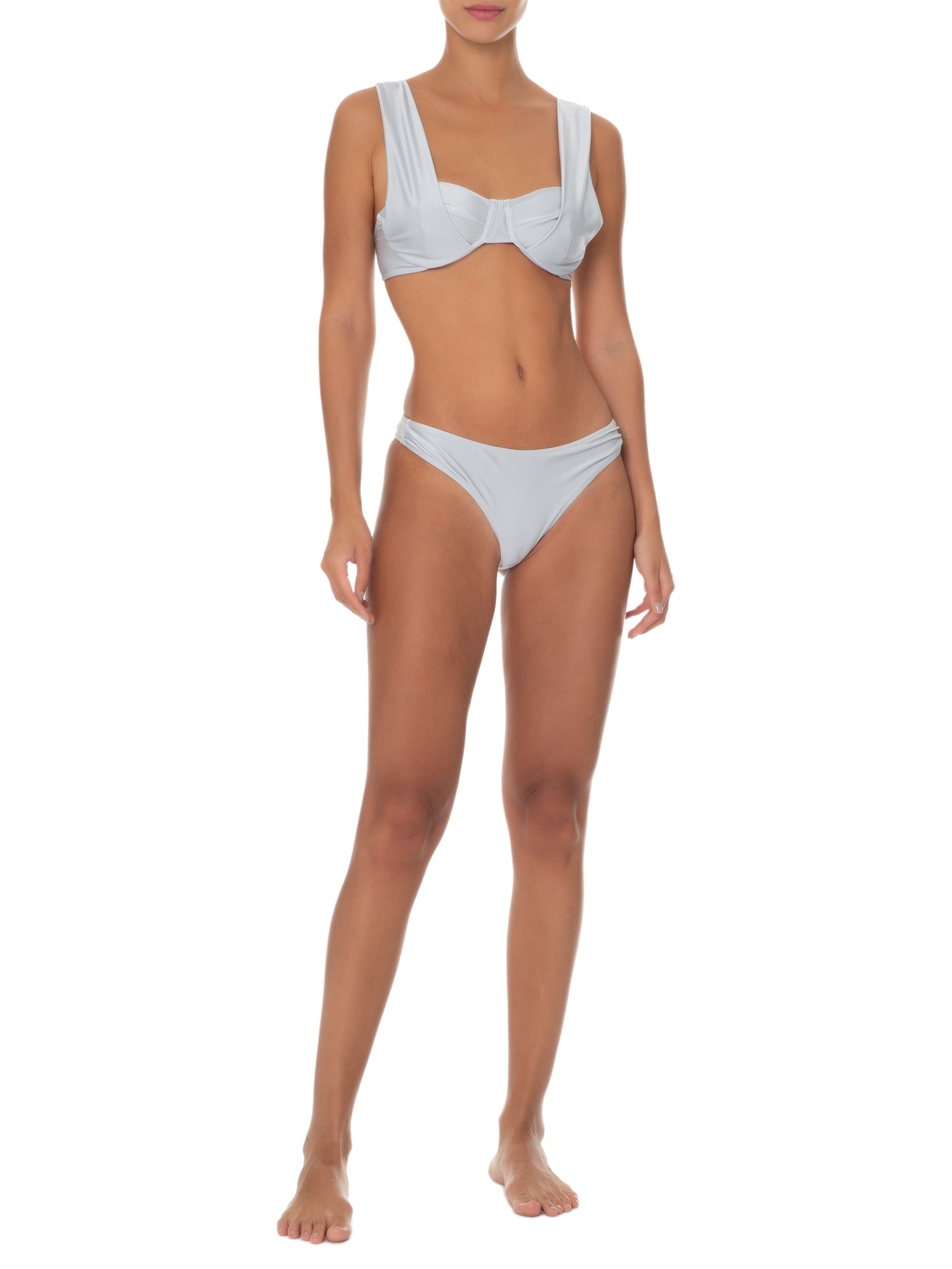 Biquíni Meia Taça E Calcinha Franzida Prata '2Essential