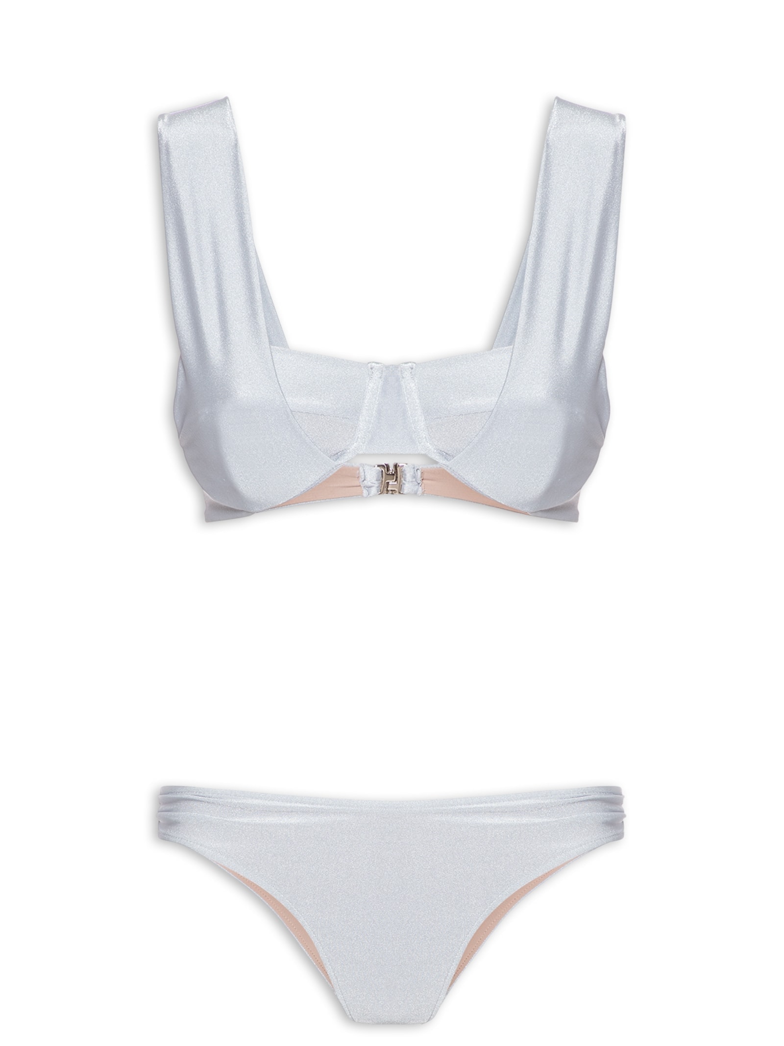 Biquíni Meia Taça E Calcinha Franzida Prata '2Essential