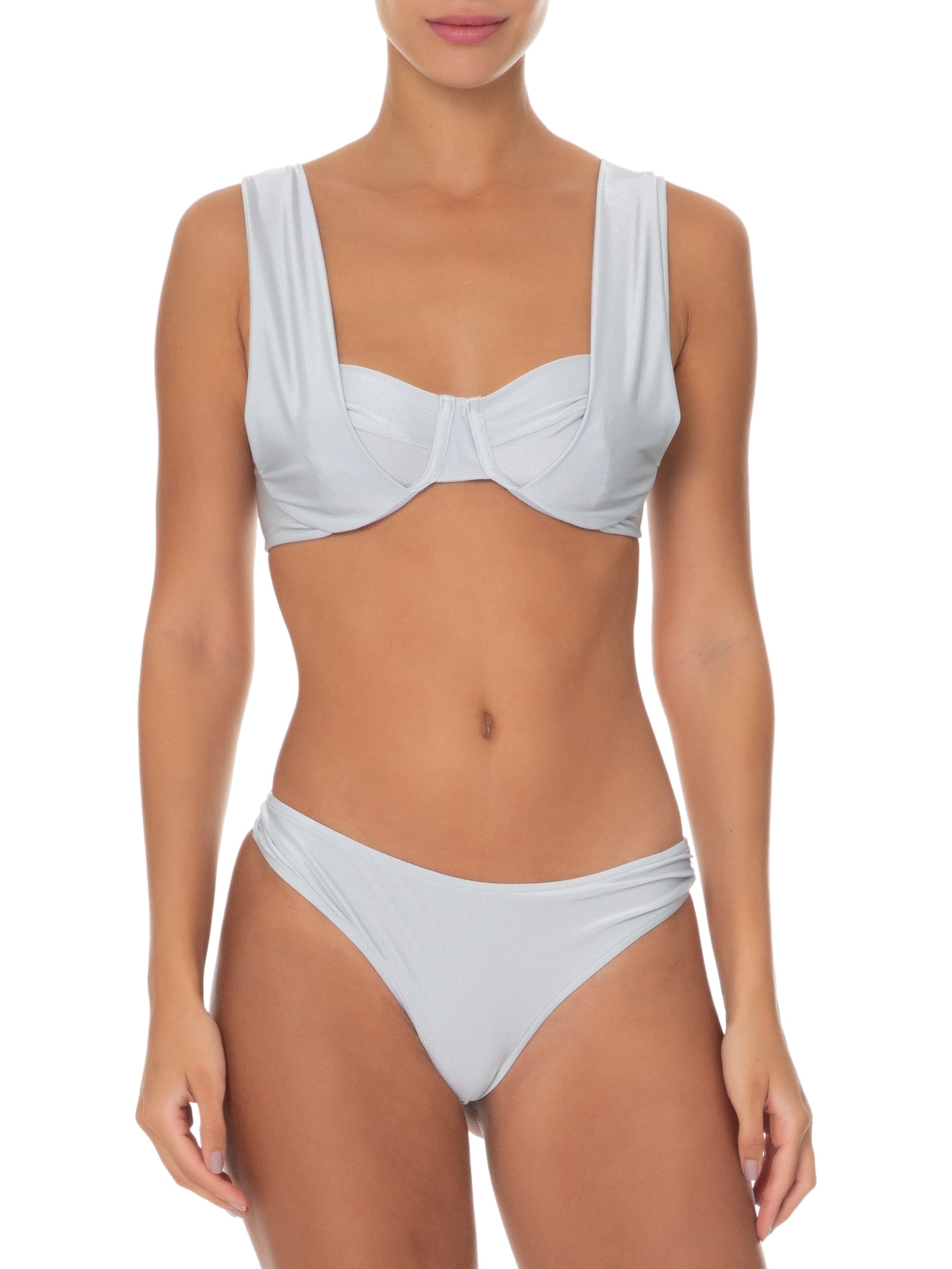 Biquíni Meia Taça E Calcinha Franzida Prata '2Essential