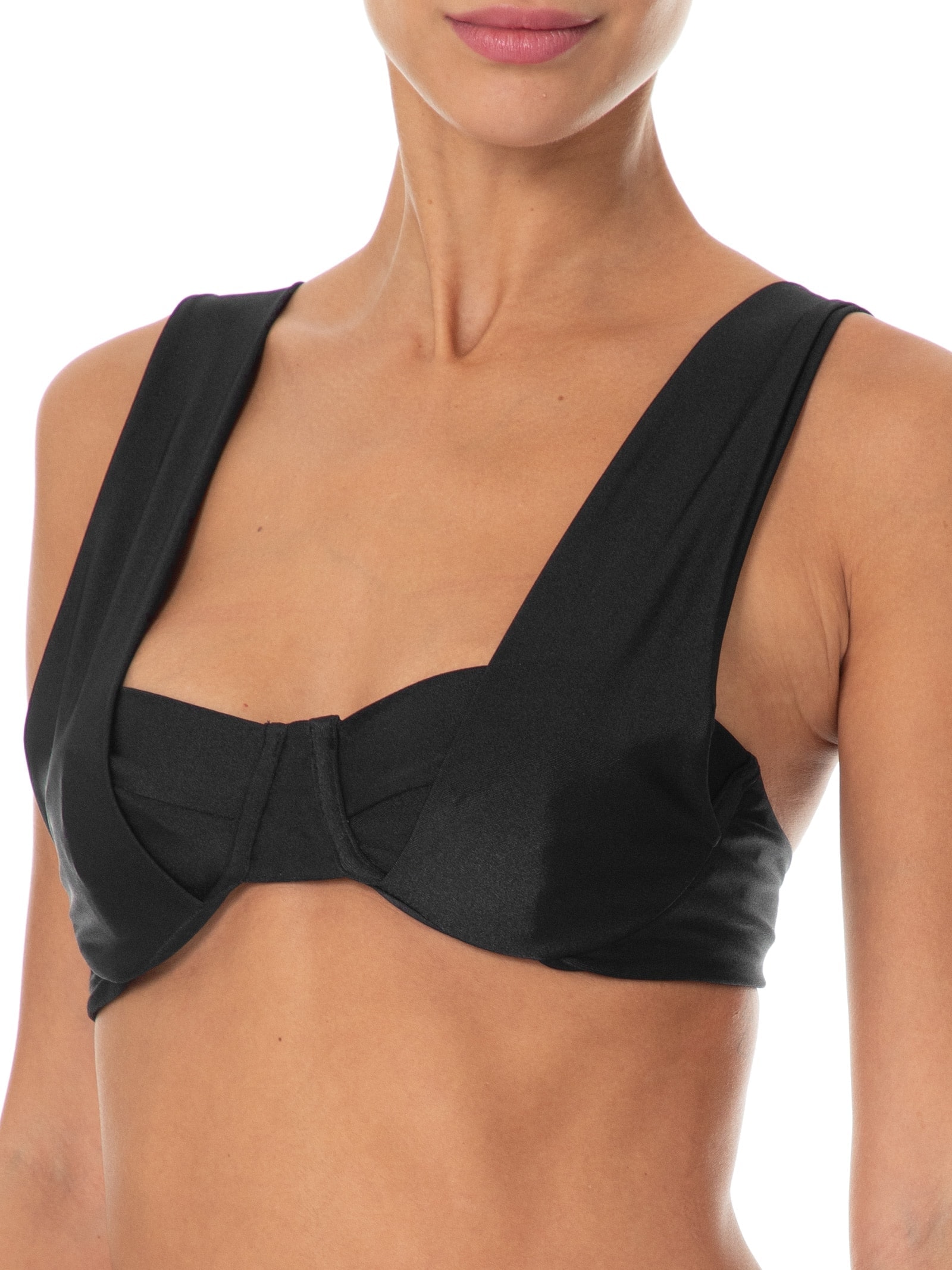 Biquíni Meia Taça E Calcinha Franzida Preto '2Essential