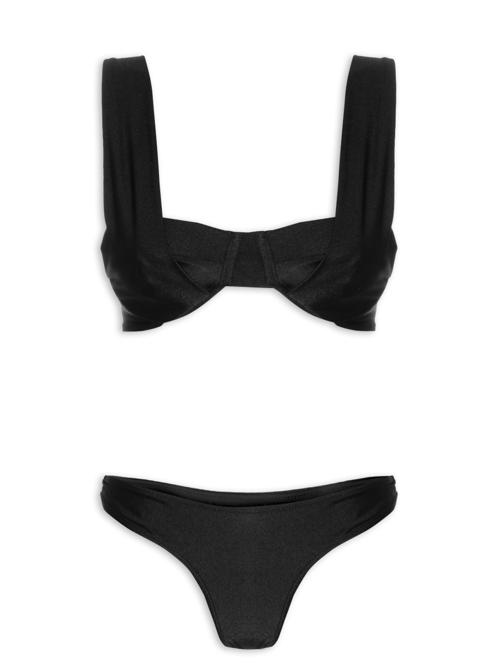 Biquíni Meia Taça E Calcinha Franzida Preto '2Essential