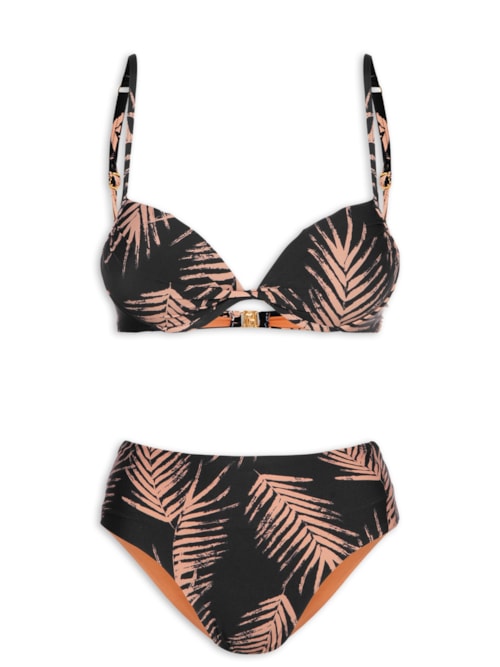 Biquíni Meia Taça E Hot Pants – Preto