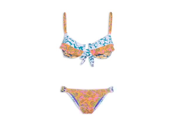 Biquini Meia Taça Estampado - Azul