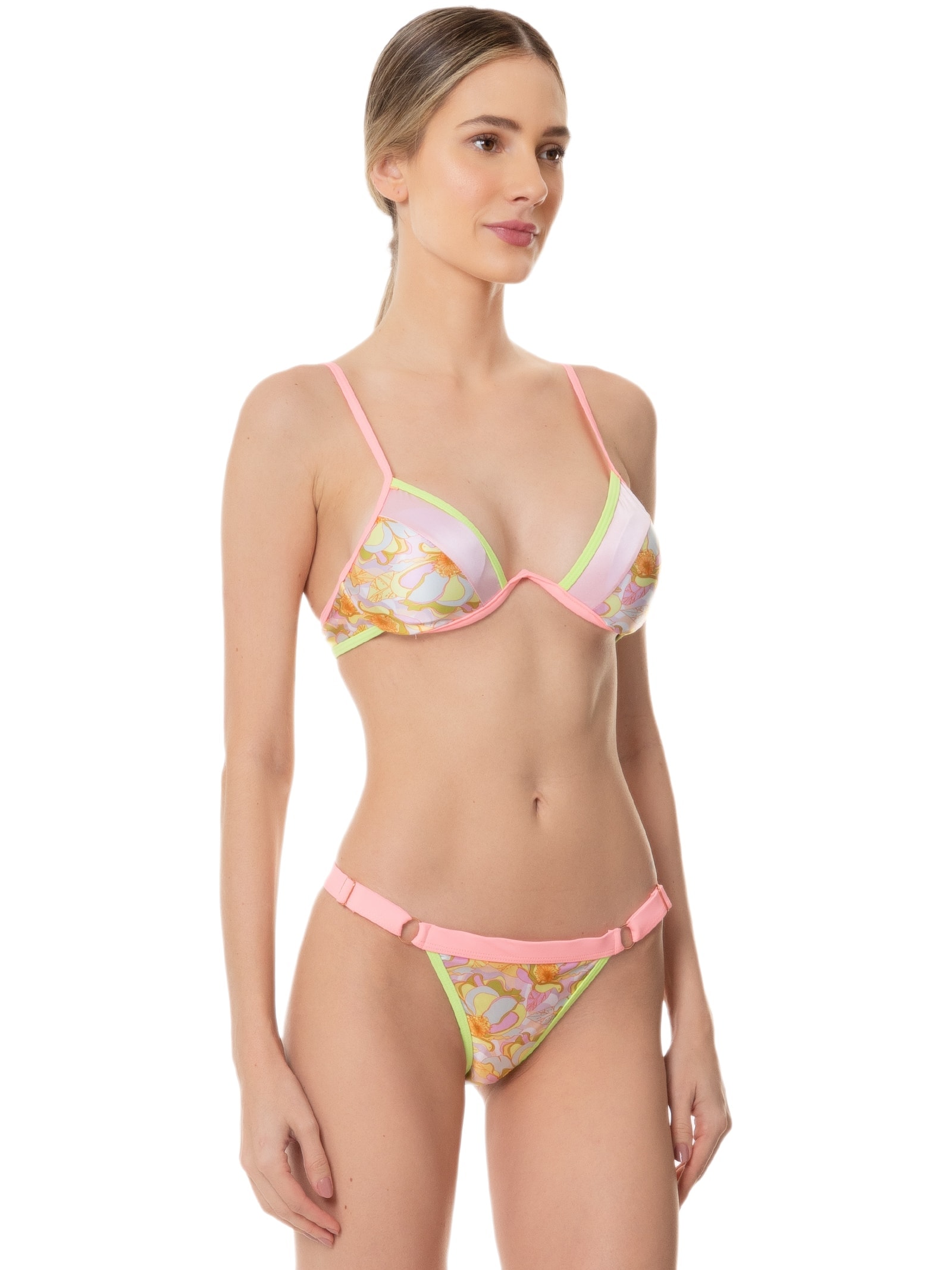 Biquíni Meia Taça Estampado Lilás Mktbeach