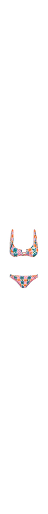 Biquíni Meia Taça Estampado - Rosa