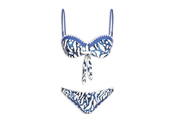 Biquíni Meia Taça Feminino Estampado - Azul
