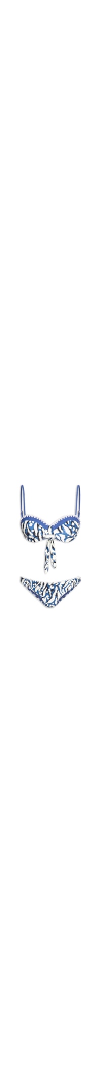 Biquíni Meia Taça Feminino Estampado - Azul