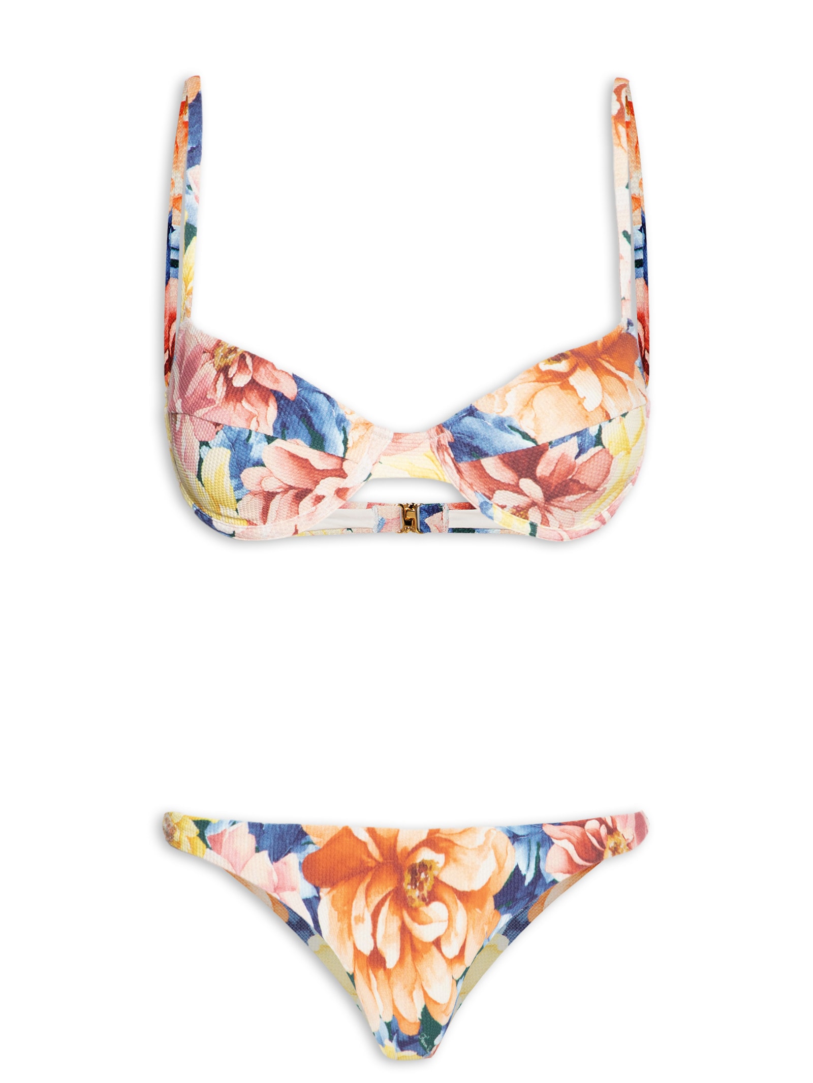 Biquíni Meia Taça Floral Doce Rosa Farm Praia
