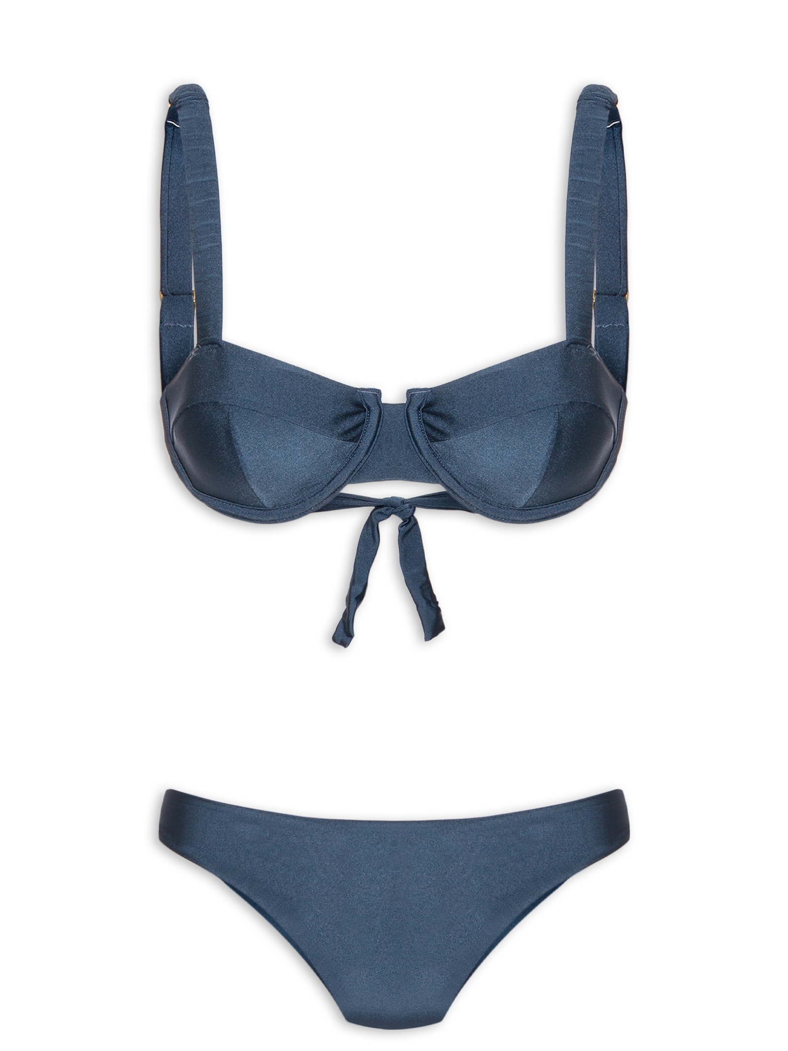 Biquíni Meia Taça Liso Azul Mktbeach