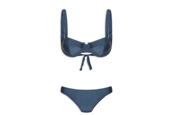Biquíni Meia Taça Liso - Azul