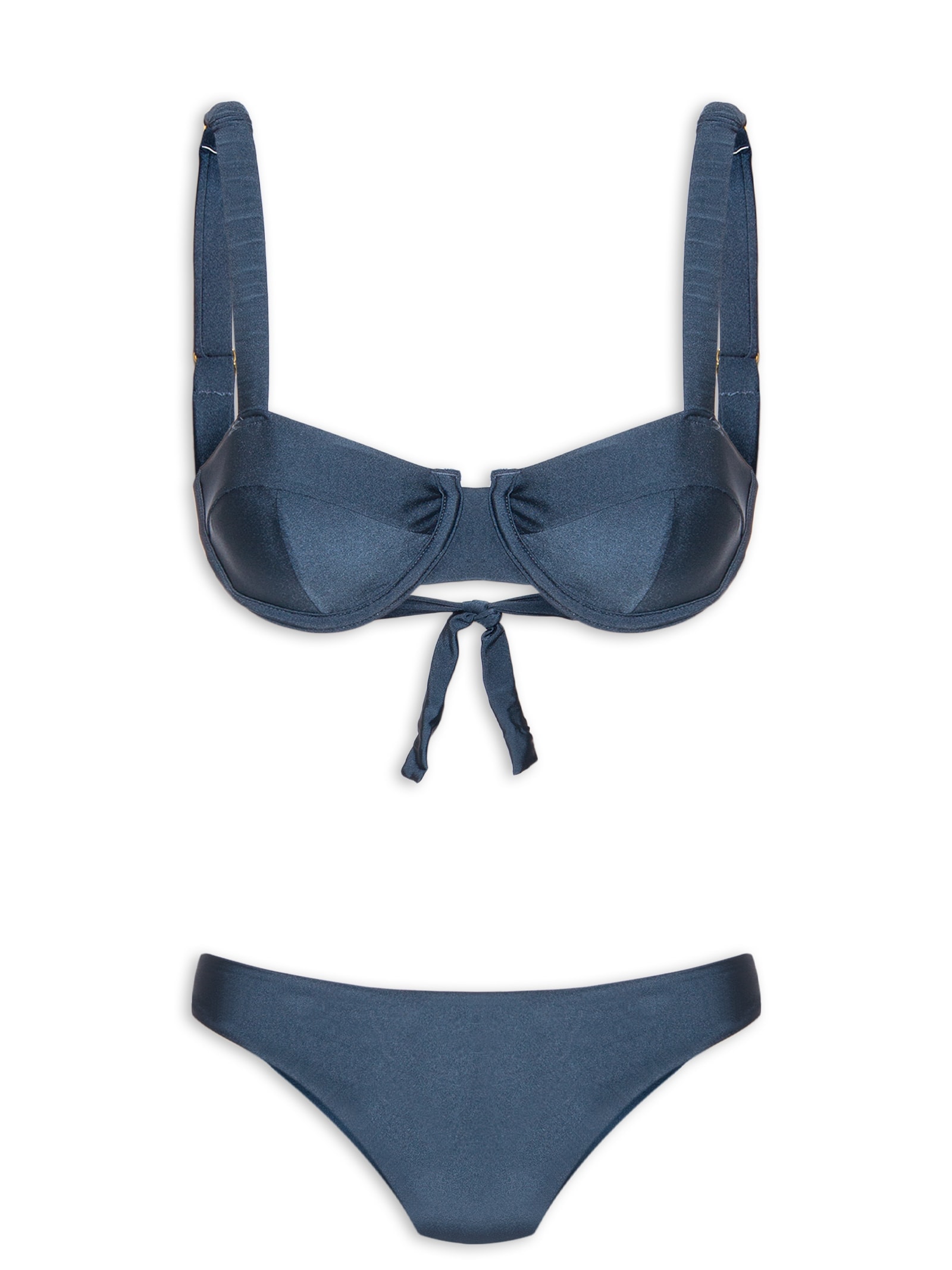 Biquíni Meia Taça Liso Azul Mktbeach