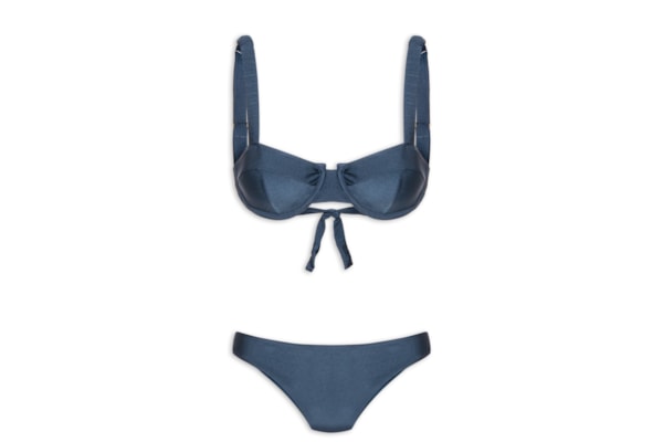 Biquíni Meia Taça Liso - Azul