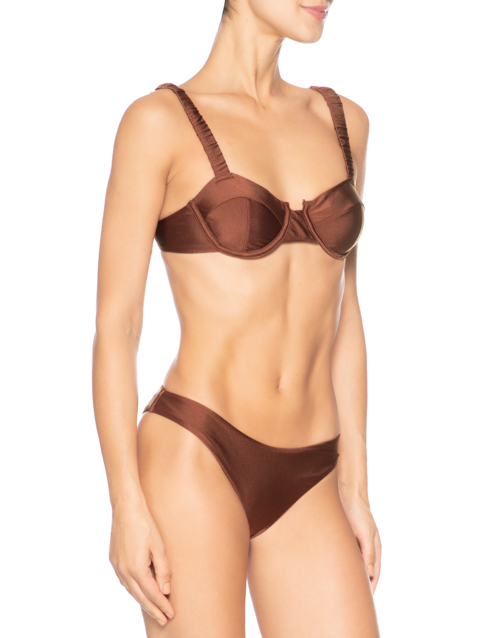 Biquíni Meia Taça Liso Marrom Mktbeach