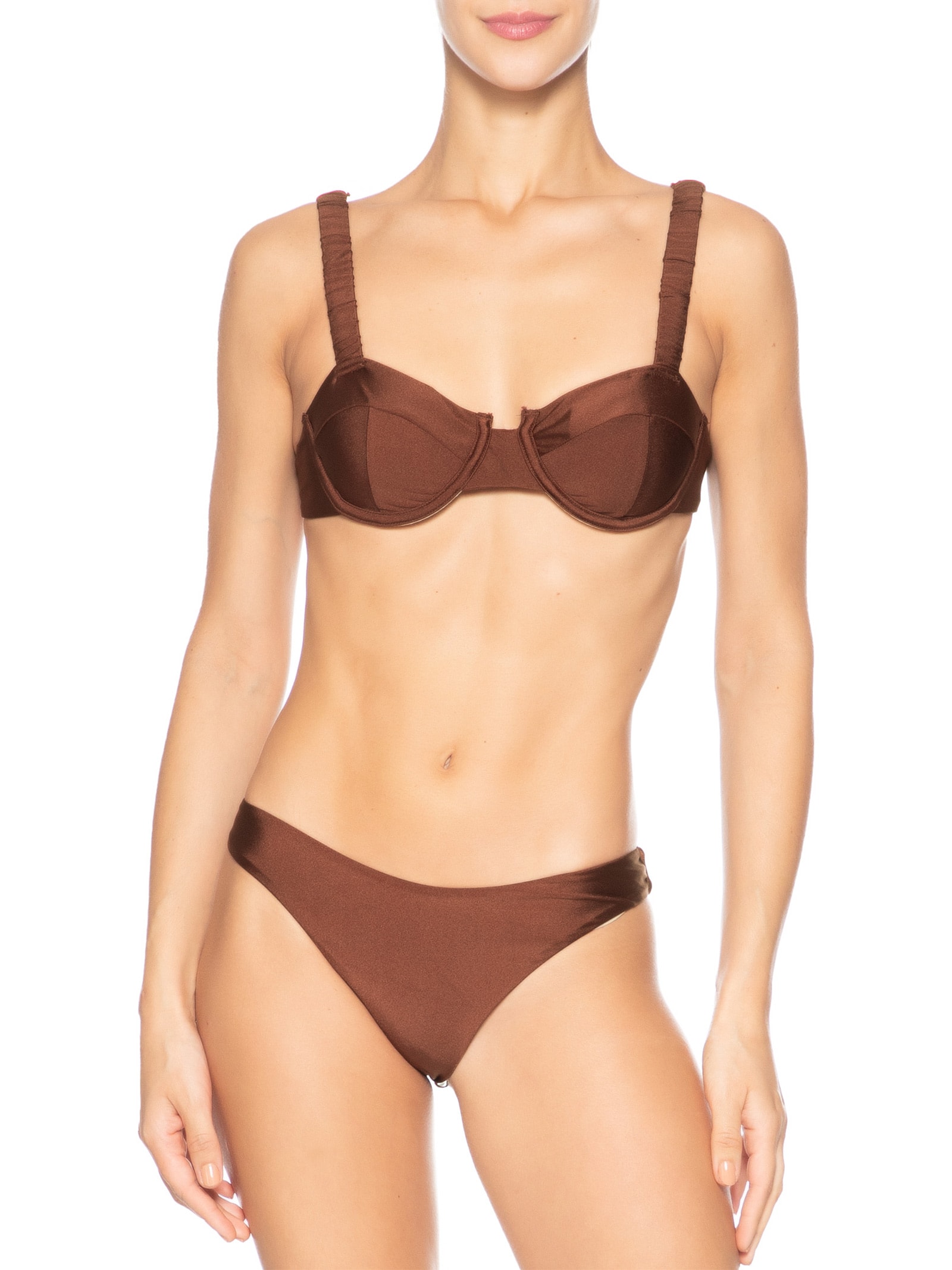 Biquíni Meia Taça Liso Marrom Mktbeach