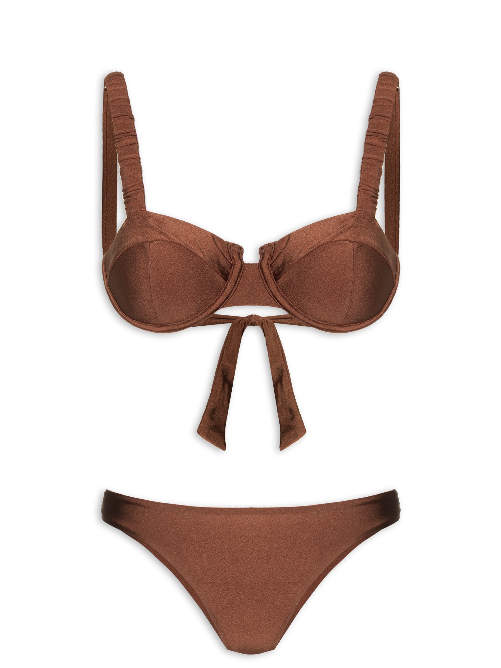 Biquíni Meia Taça Liso Marrom Mktbeach