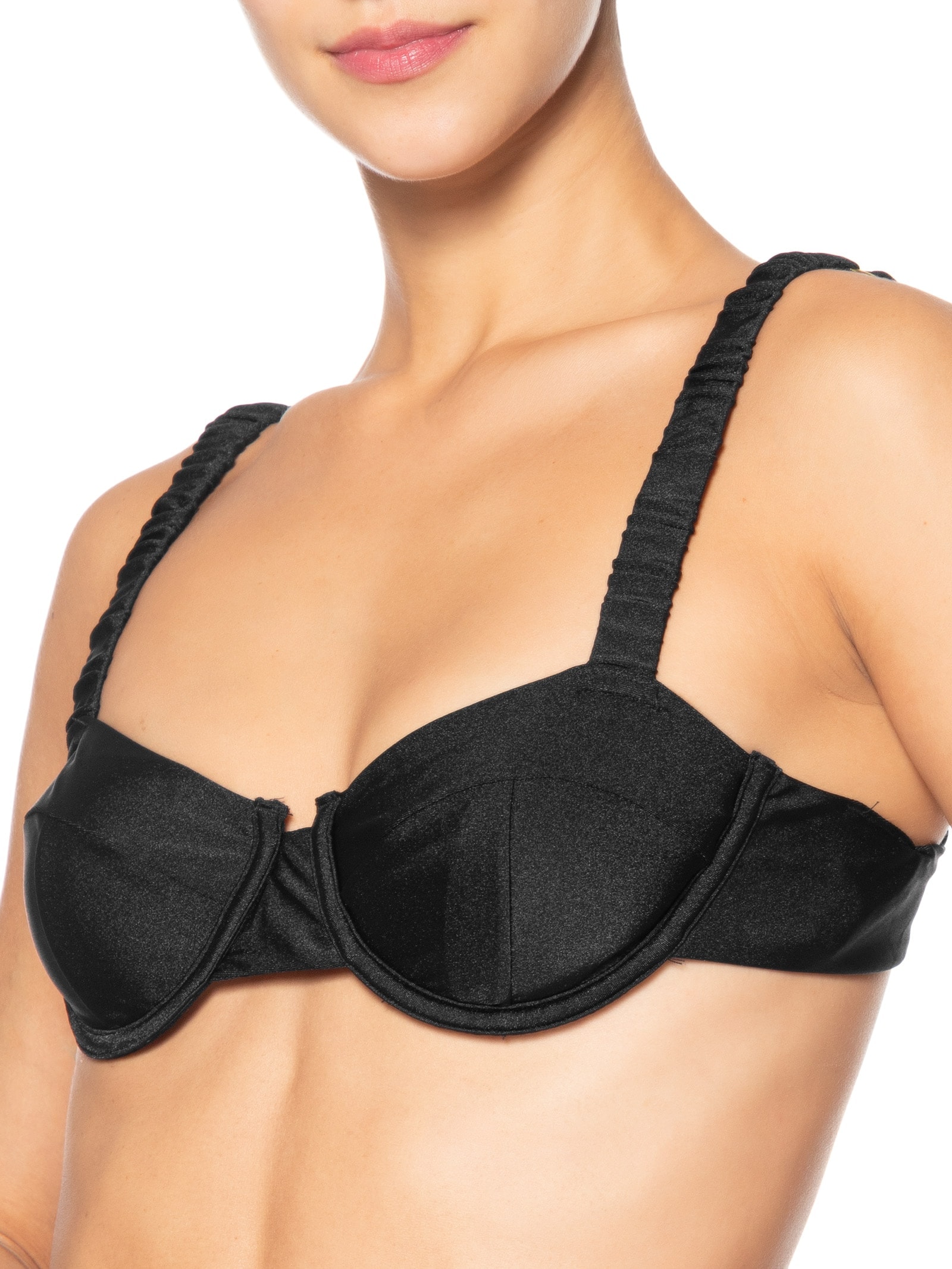 Biquíni Meia Taça Liso Preto Mktbeach