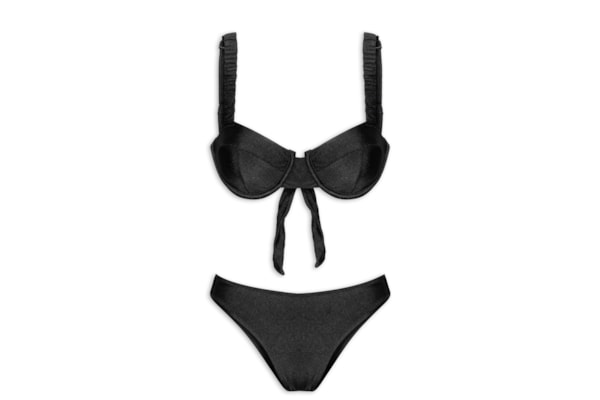 Biquíni Meia Taça Liso - Preto