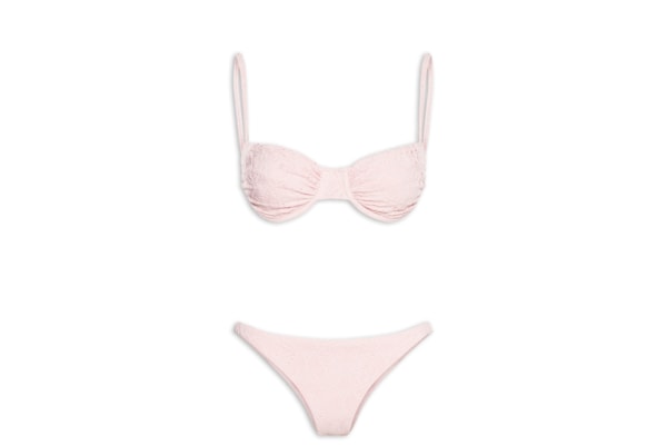 Biquíni Meia Taça Textura Borboleta - Rosa
