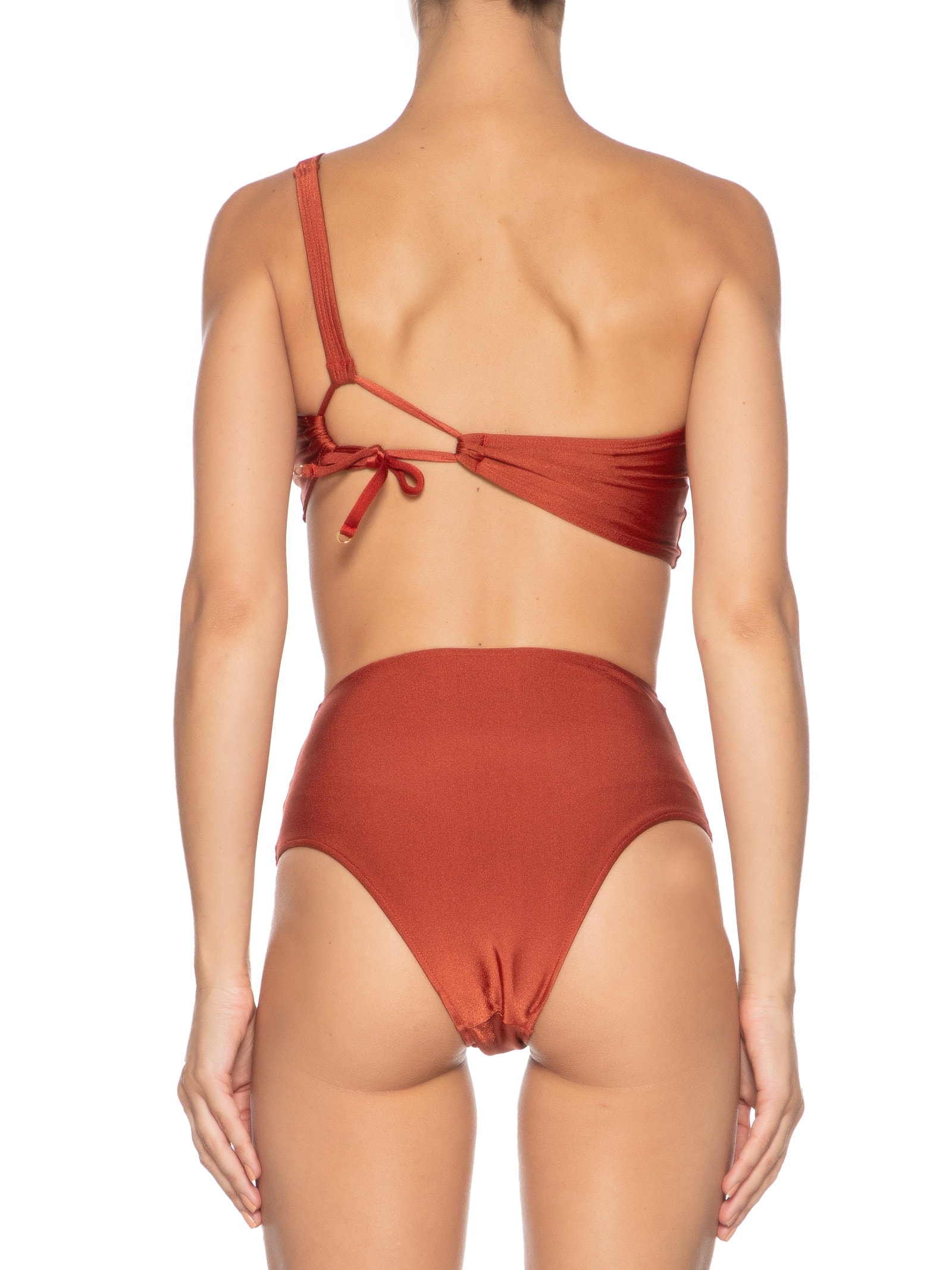 Biquíni Ombro Único Com Hot Pants Laranja '2Essential