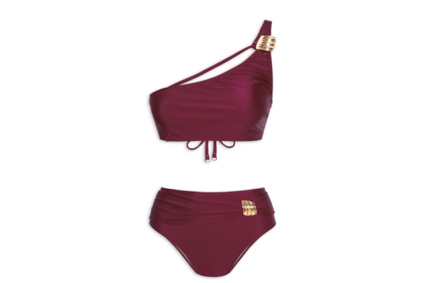 Biquíni Ombro Único com Hot Pants - Vermelho