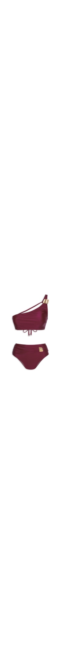Biquíni Ombro Único com Hot Pants - Vermelho