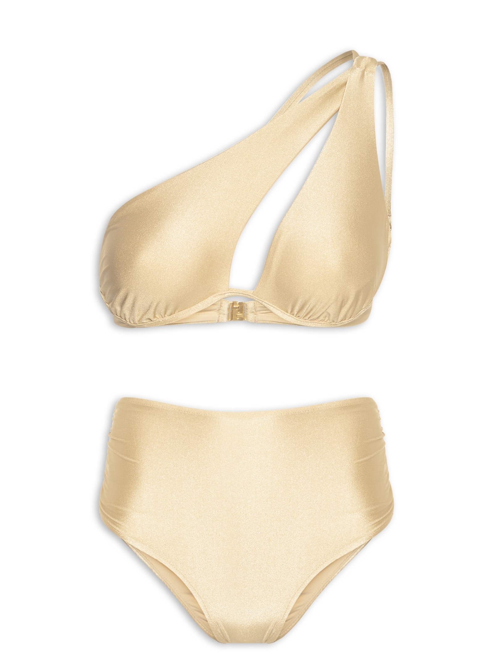 Biquíni Ombro Único E Calcinha Hot Pants Bege '2Essential