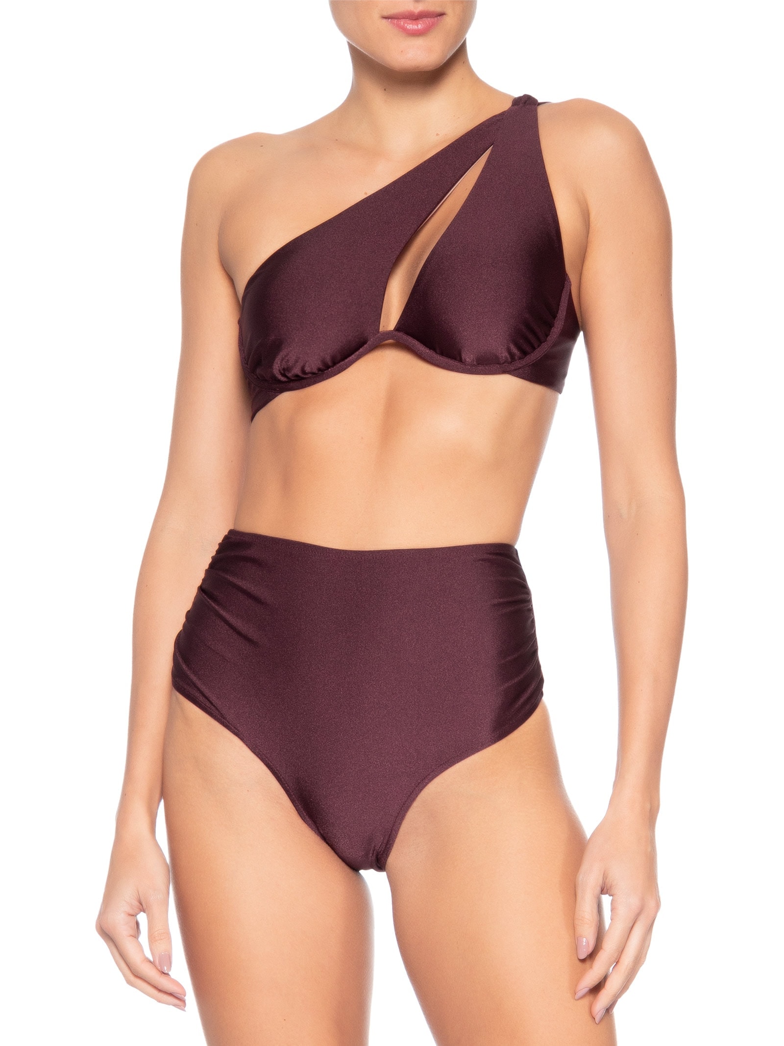 Biquíni Ombro Único E Calcinha Hot Pants Vermelho '2Essential