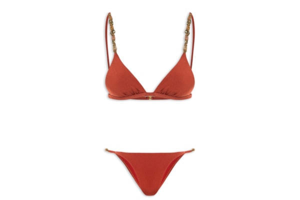 Biquíni Paralelo Detalhe Cordas - Vermelho