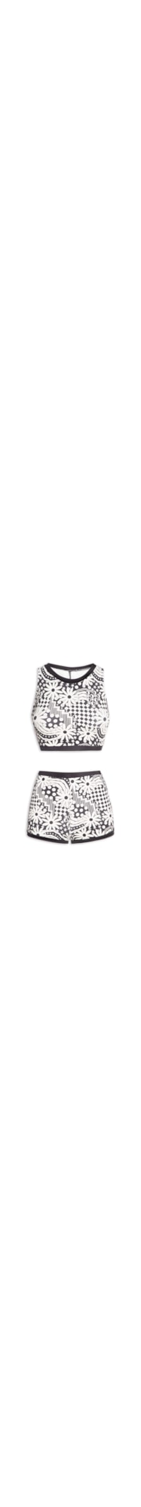 Biquíni Shorts Feminino Floral - Preto