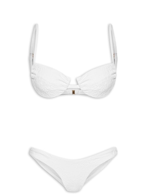 Biquíni Textura Flor – Branco